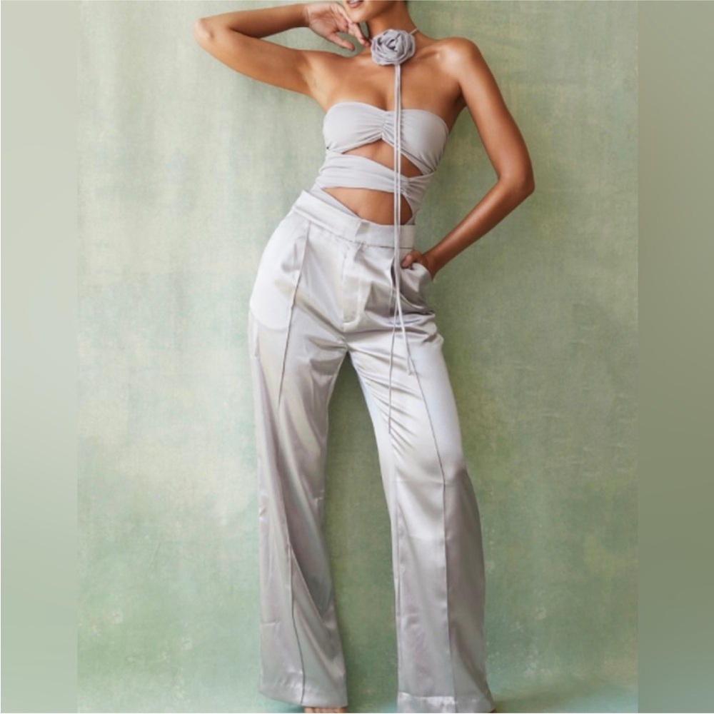 House of CB Alivia Satin Trouser Pants